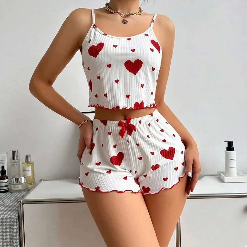 Stylowy komplet nocny w serca - Estilo