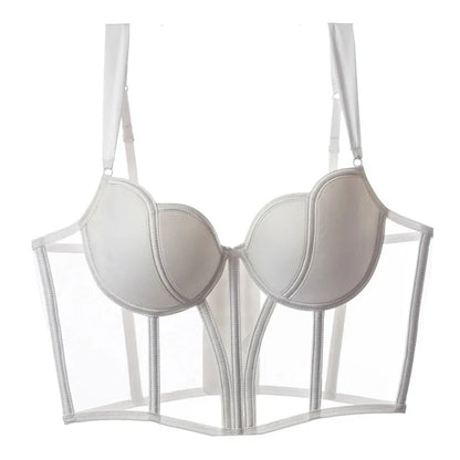 Transparentny gorset push-up z fiszbinami - Encanto