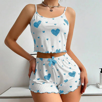 Stylowy komplet nocny w serca - Estilo