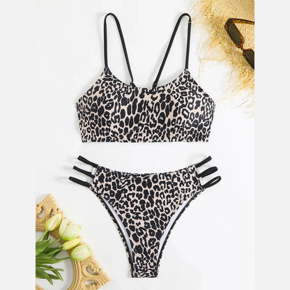 Dwuczęściowy strój kąpielowy w panterkę z paskami - Salvaje