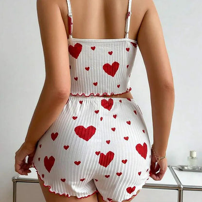 Stylowy komplet nocny w serca - Estilo