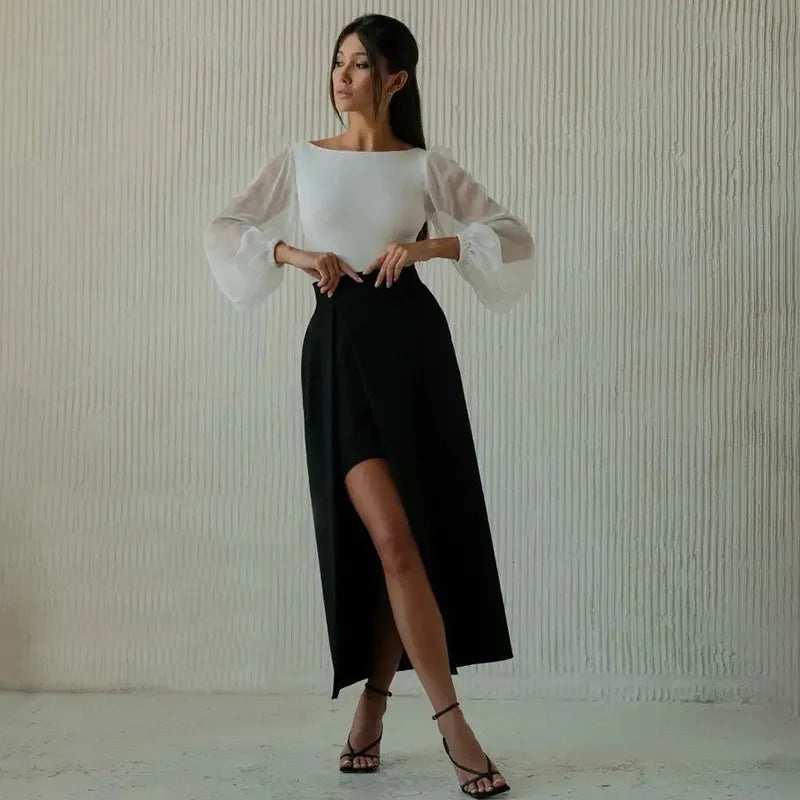 Eleganckie body z bufiastymi rękawami - Ancho