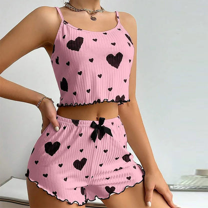 Stylowy komplet nocny w serca - Estilo